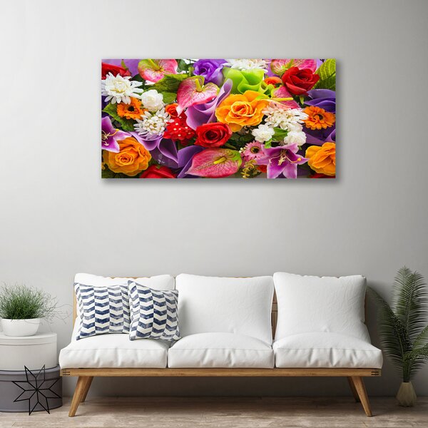 Foto quadro su tela Fiori Sul Muro 100x50 cm