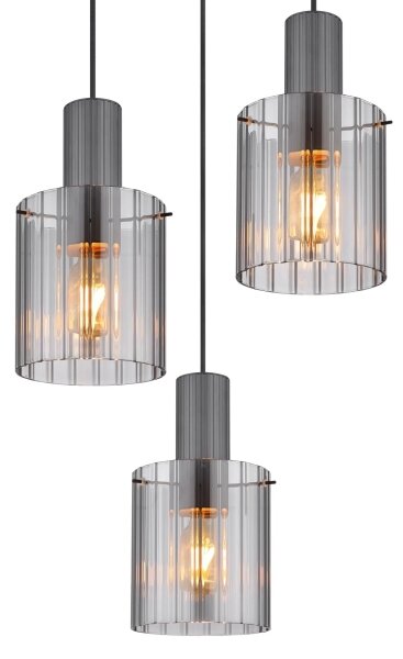 Globo 15904-3HR - Lampadario a sospensione con filo TULIVAR 3xE27/40W/230V diametro 48 cm grigio