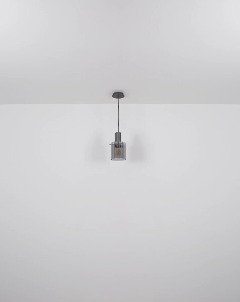 Globo 15904HS - Lampadario a sospensione con filo TULIVAR 1xE27/40W/230V diametro 18 cm grigio