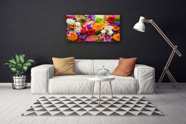 Foto quadro su tela Fiori Sul Muro 100x50 cm