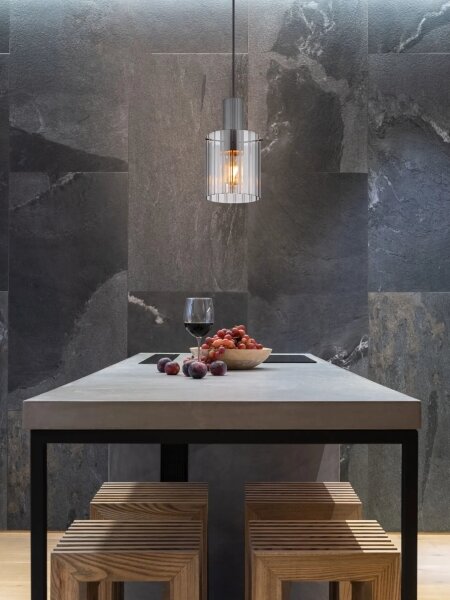 Globo 15904HS - Lampadario a sospensione con filo TULIVAR 1xE27/40W/230V diametro 18 cm grigio