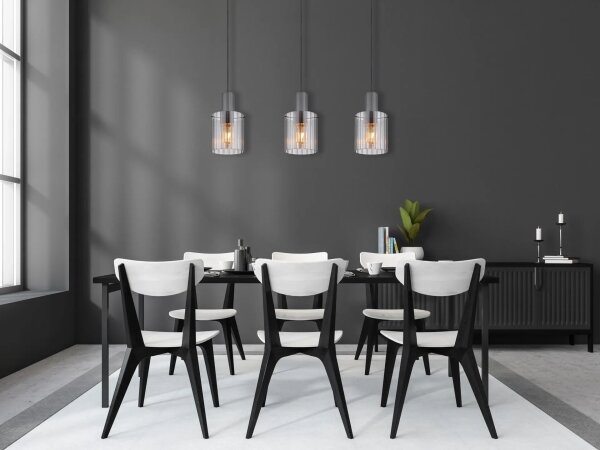 Globo 15904-3H - Lampadario a sospensione con filo TULIVAR 3xE27/40W/230V grigio