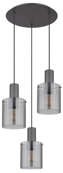 Globo 15904-3HR - Lampadario a sospensione con filo TULIVAR 3xE27/40W/230V diametro 48 cm grigio