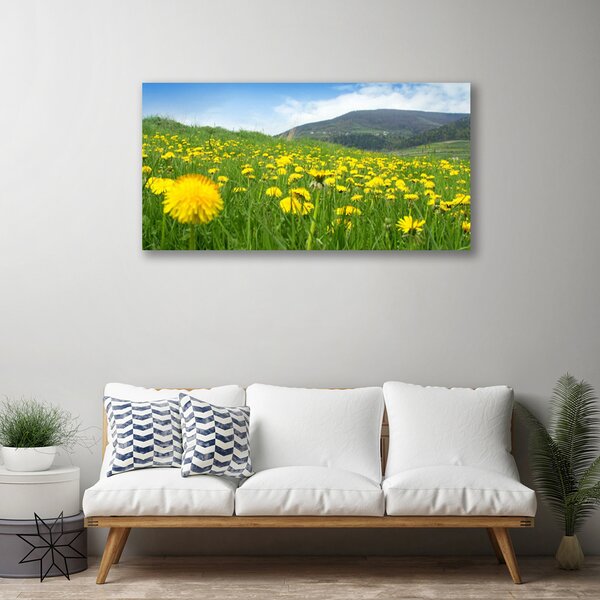 Quadro su tela Natura del dente di leone 100x50 cm