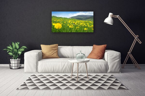 Quadro su tela Natura del dente di leone 100x50 cm