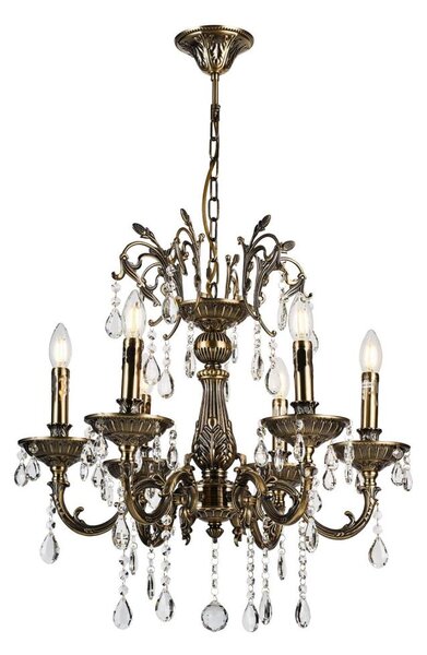 Brilagi - Lampadario a sospensione con catena CLASSIC 6xE14/60W/230V ottone