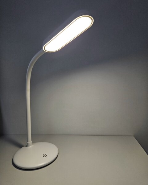 Lampada da tavolo LED dimmerabile touch flessibile 6W 5V USB 1200mAh bianca