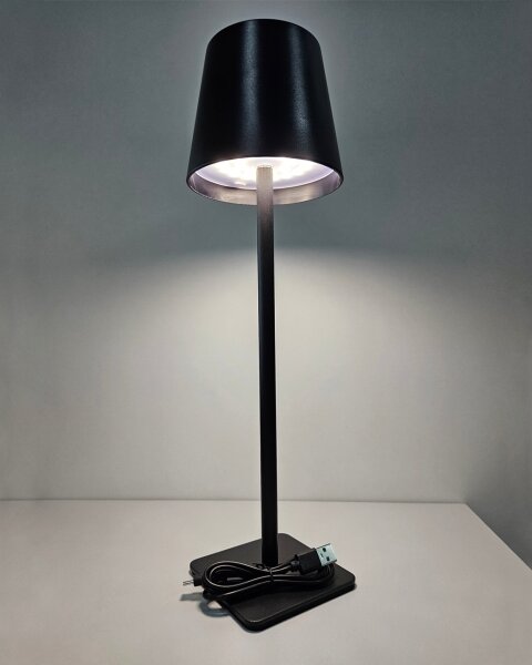Lampada da tavolo LED dimmerabile touch 5W 5V USB 1200mAh nera
