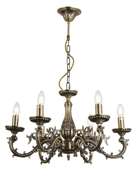 Brilagi - Lampadario a sospensione con catena CLASSIC 6xE14/60W/230V ottone