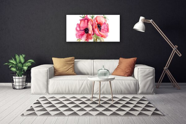 Quadro su tela Fiori ad acquerello 100x50 cm