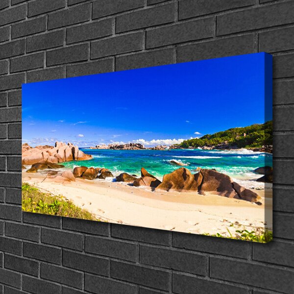 Quadro su tela Paesaggio del mare della spiaggia 100x50 cm