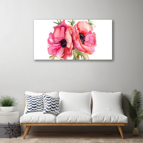 Quadro su tela Fiori ad acquerello 100x50 cm