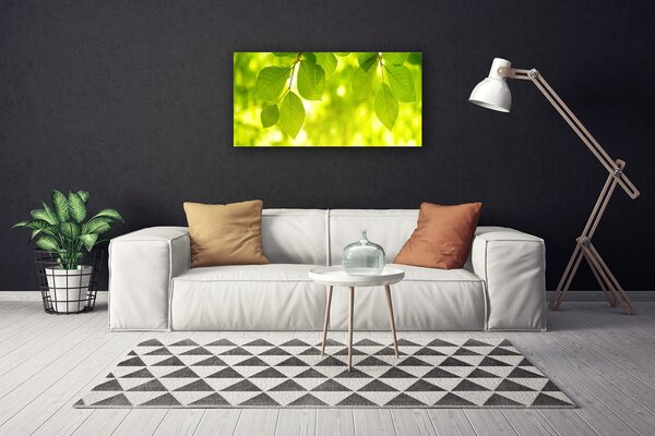Quadro su tela Foglie Sul Muro 100x50 cm
