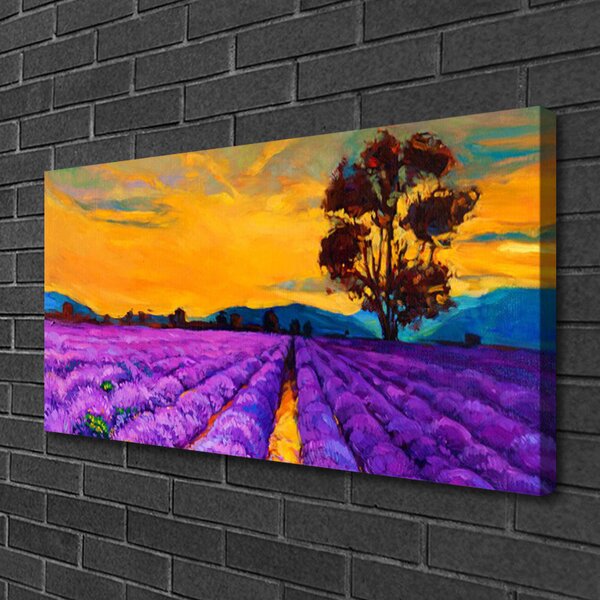 Foto quadro su tela Campo del paesaggio 100x50 cm