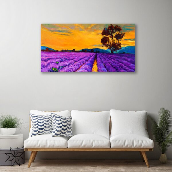 Foto quadro su tela Campo del paesaggio 100x50 cm