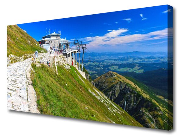 Quadro su tela Percorso per il paesaggio delle montagne 100x50 cm