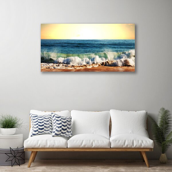 Foto quadro su tela Paesaggio della spiaggia dell'oceano 100x50 cm