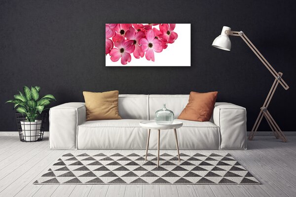 Quadro su tela Fiori Sul Muro 100x50 cm