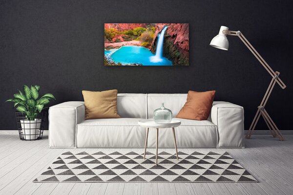 Quadro su tela Cascata di montagna della natura 100x50 cm