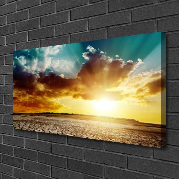 Quadro su tela Paesaggio del deserto del sole 100x50 cm