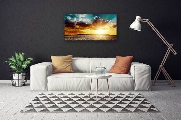 Quadro su tela Paesaggio del deserto del sole 100x50 cm