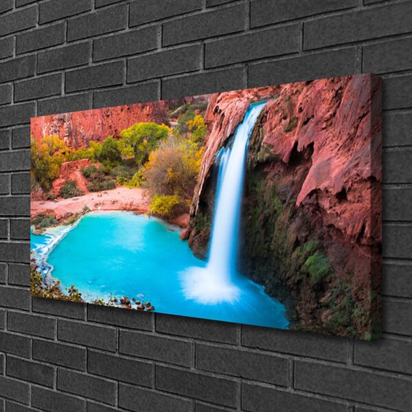 Quadro su tela Cascata di montagna della natura 100x50 cm