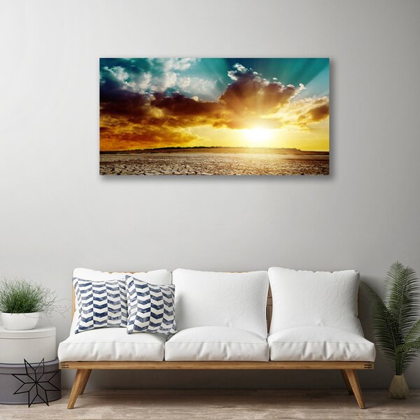 Quadro su tela Paesaggio del deserto del sole 100x50 cm