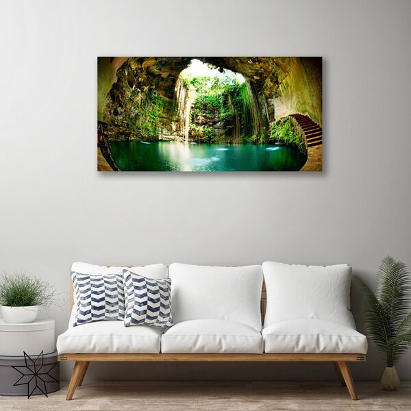 Quadro su tela Paesaggio della cascata 100x50 cm