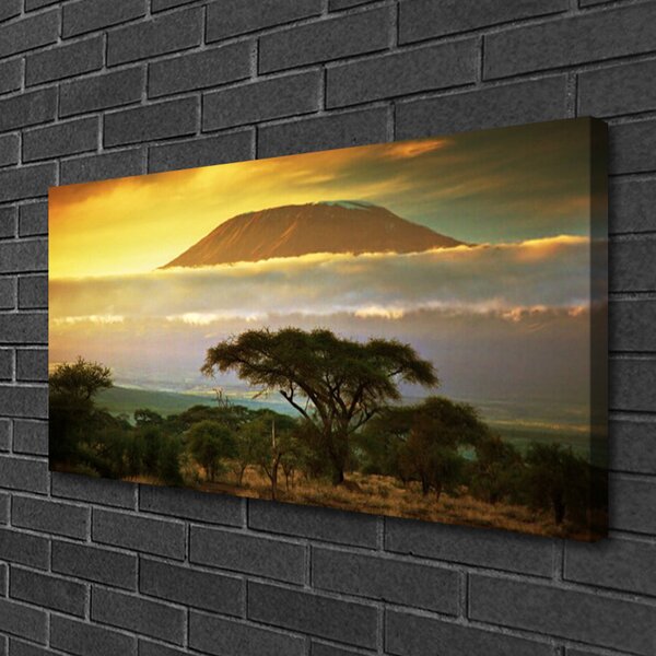 Quadro su tela Albero della natura del picco di montagna 100x50 cm