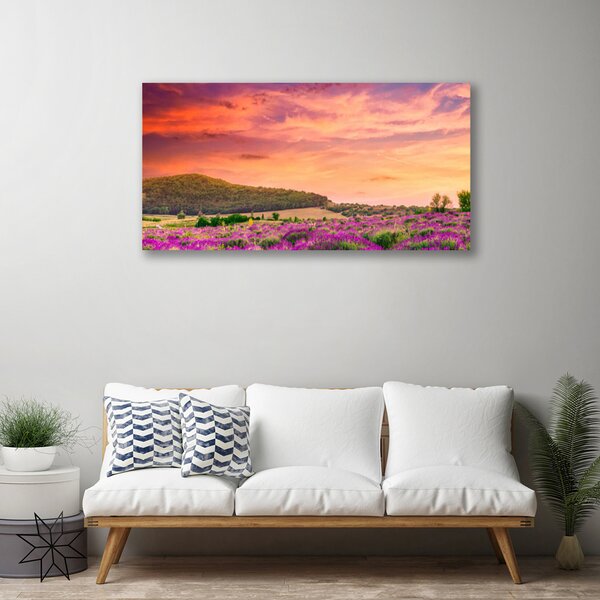 Quadro su tela Paesaggio di fiori di prato 100x50 cm