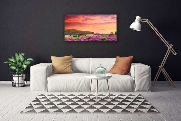Quadro su tela Paesaggio di fiori di prato 100x50 cm