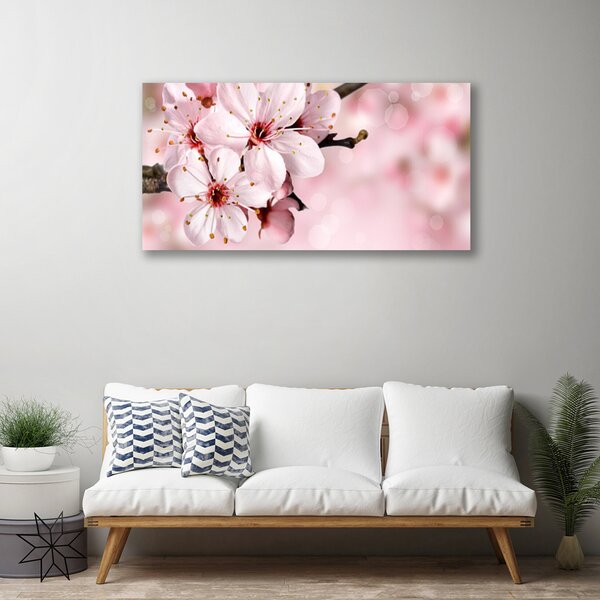 Quadro su tela Fiori Sul Muro 100x50 cm