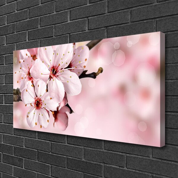 Quadro su tela Fiori Sul Muro 100x50 cm