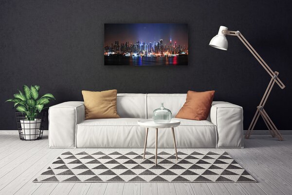 Quadro su tela Case sull'acqua della città 100x50 cm