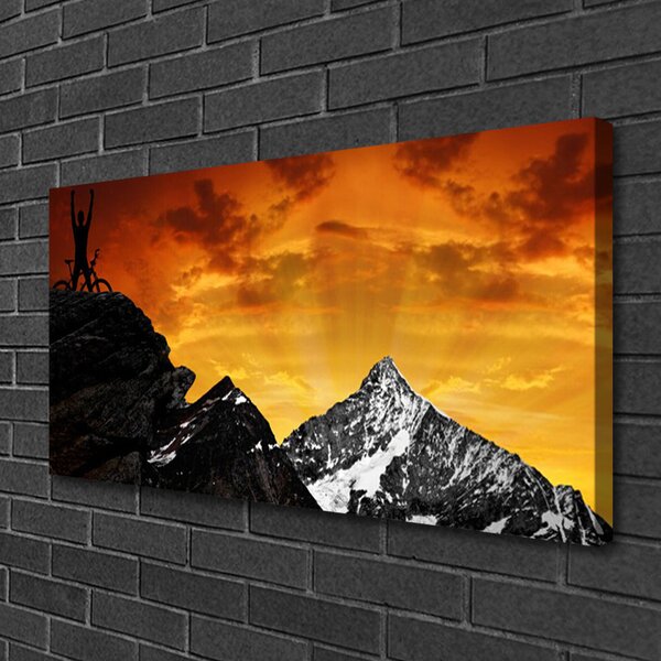 Foto quadro su tela Paesaggio di montagne 100x50 cm