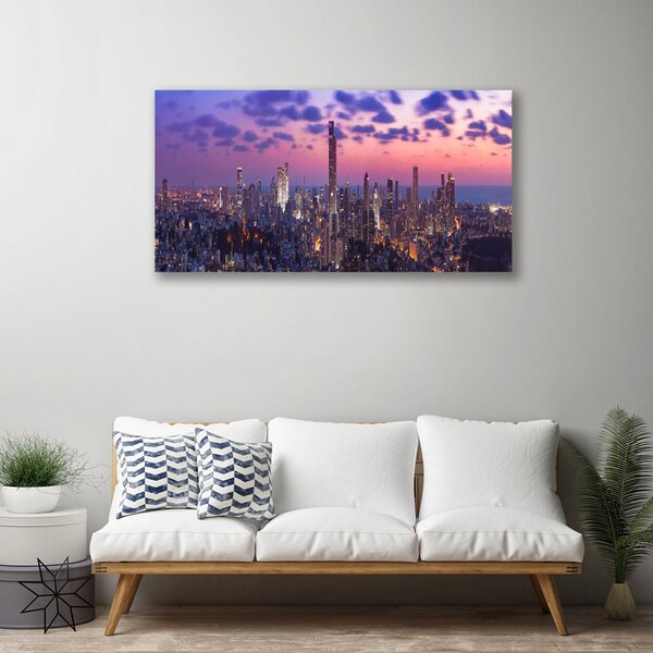 Quadro su tela Città dei grattacieli 100x50 cm