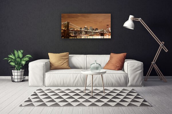 Quadro su tela Architettura della città del ponte 100x50 cm