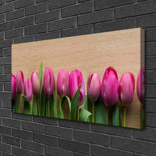 Quadro su tela Fiori Sul Muro 100x50 cm