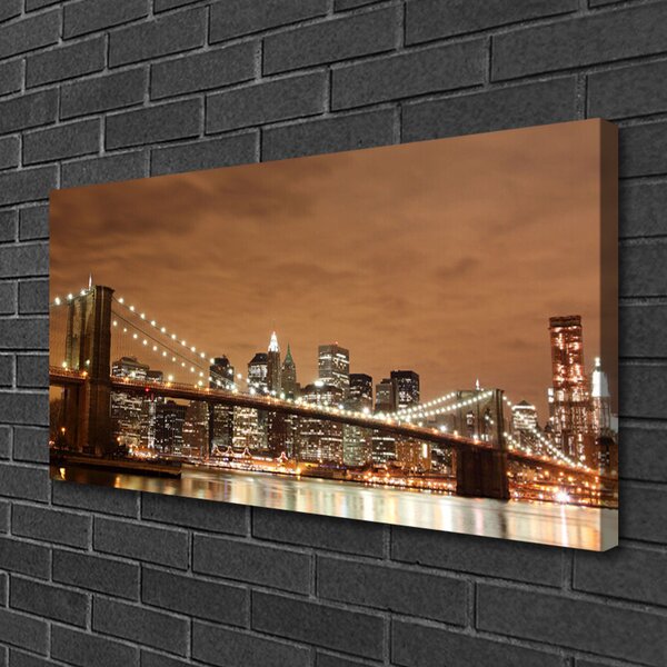 Quadro su tela Architettura della città del ponte 100x50 cm