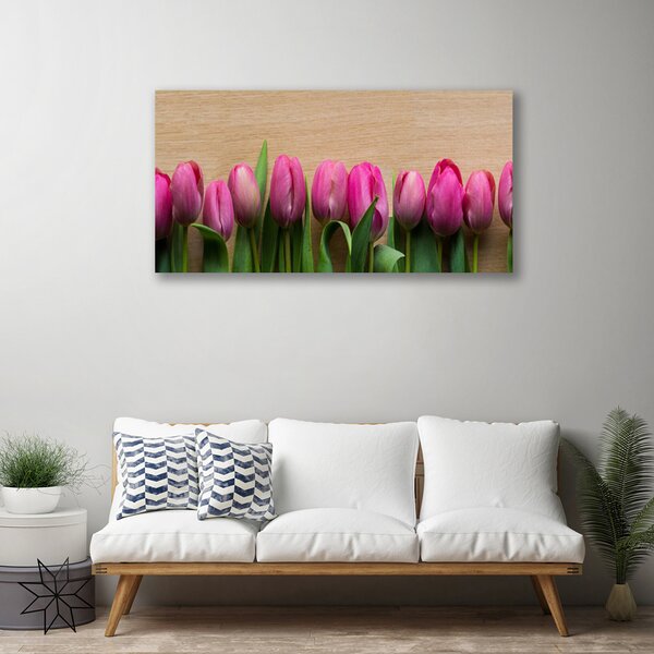 Quadro su tela Fiori Sul Muro 100x50 cm