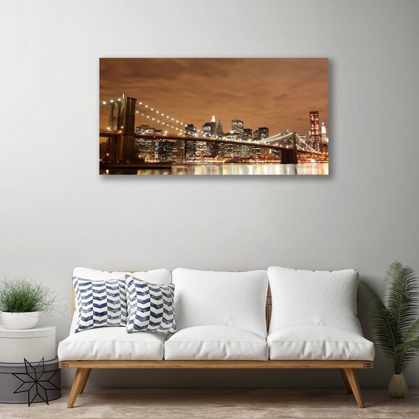 Quadro su tela Architettura della città del ponte 100x50 cm