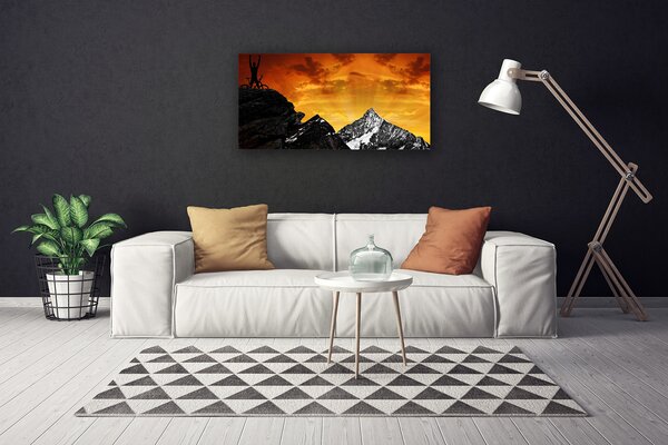 Foto quadro su tela Paesaggio di montagne 100x50 cm