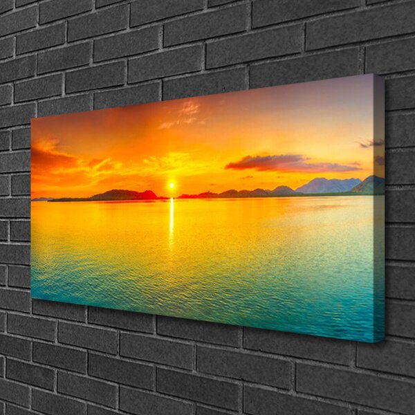 Foto quadro su tela Mare, sole, paesaggio 100x50 cm