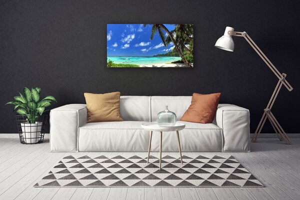 Quadro su tela Paesaggio del mare della palma 100x50 cm