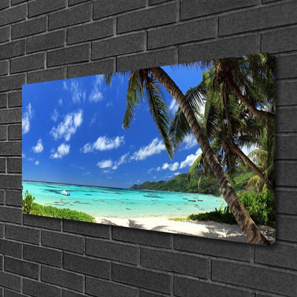 Quadro su tela Paesaggio del mare della palma 100x50 cm