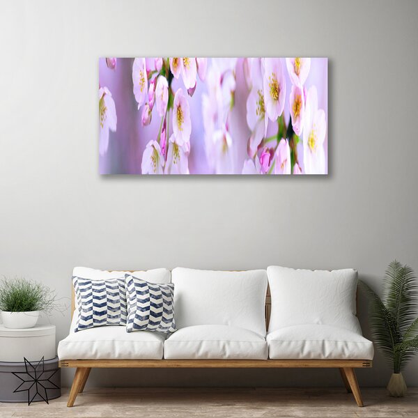 Quadro stampa su tela Fiori Sul Muro 100x50 cm
