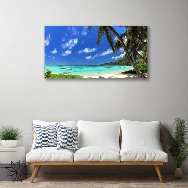 Quadro su tela Paesaggio del mare della palma 100x50 cm