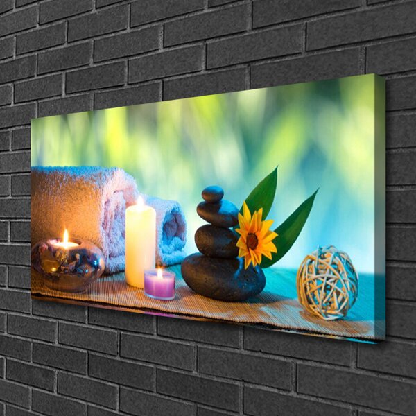 Quadro su tela Candele, Asciugamano Art 100x50 cm