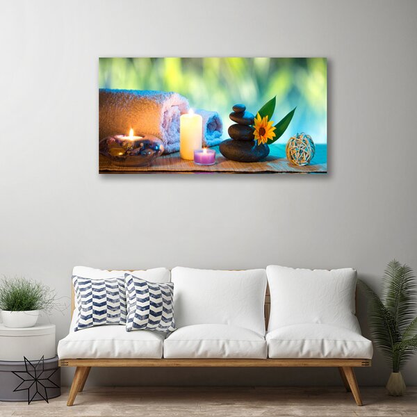 Quadro su tela Candele, Asciugamano Art 100x50 cm