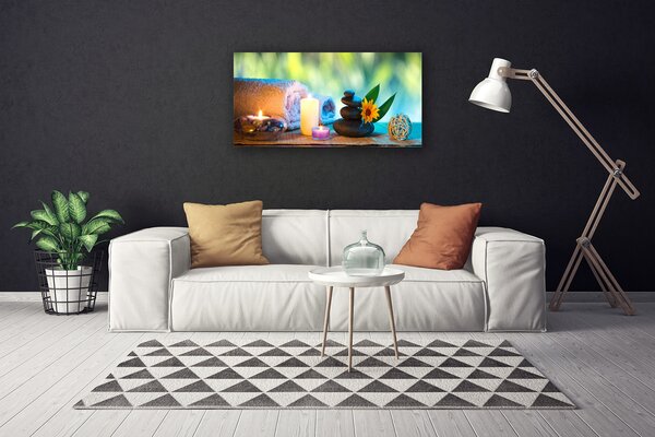 Quadro su tela Candele, Asciugamano Art 100x50 cm